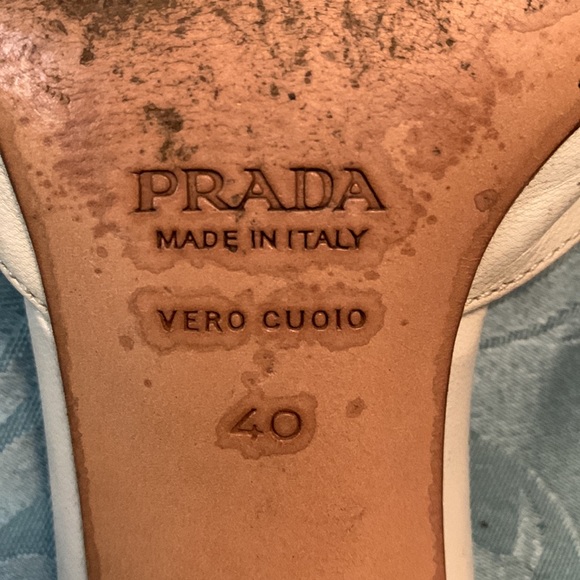 Prada White Leather Tassel Mules Size 40 - Picture 5 of 9